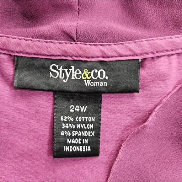 Purple Ruffled Wrap Blouse Plus Size 24W Flutter Sleeve Cinch Waist Fairycore - Picture 9 of 15